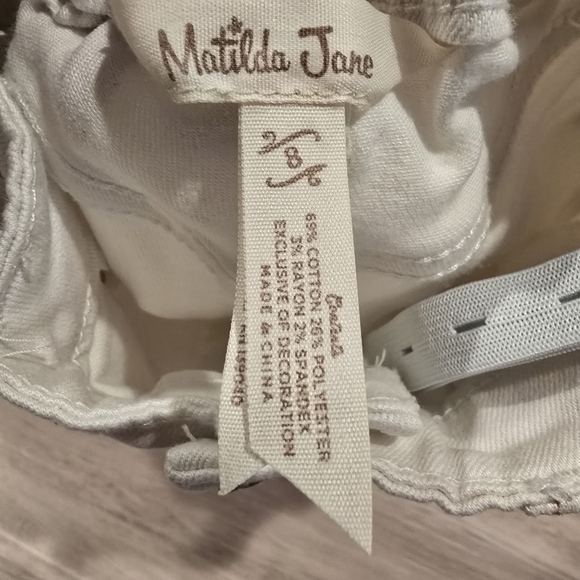 Matilda Jane Enchanted Garden Logan Cropped Straight Leg White Jeans Girls 8. - Picture 6 of 7